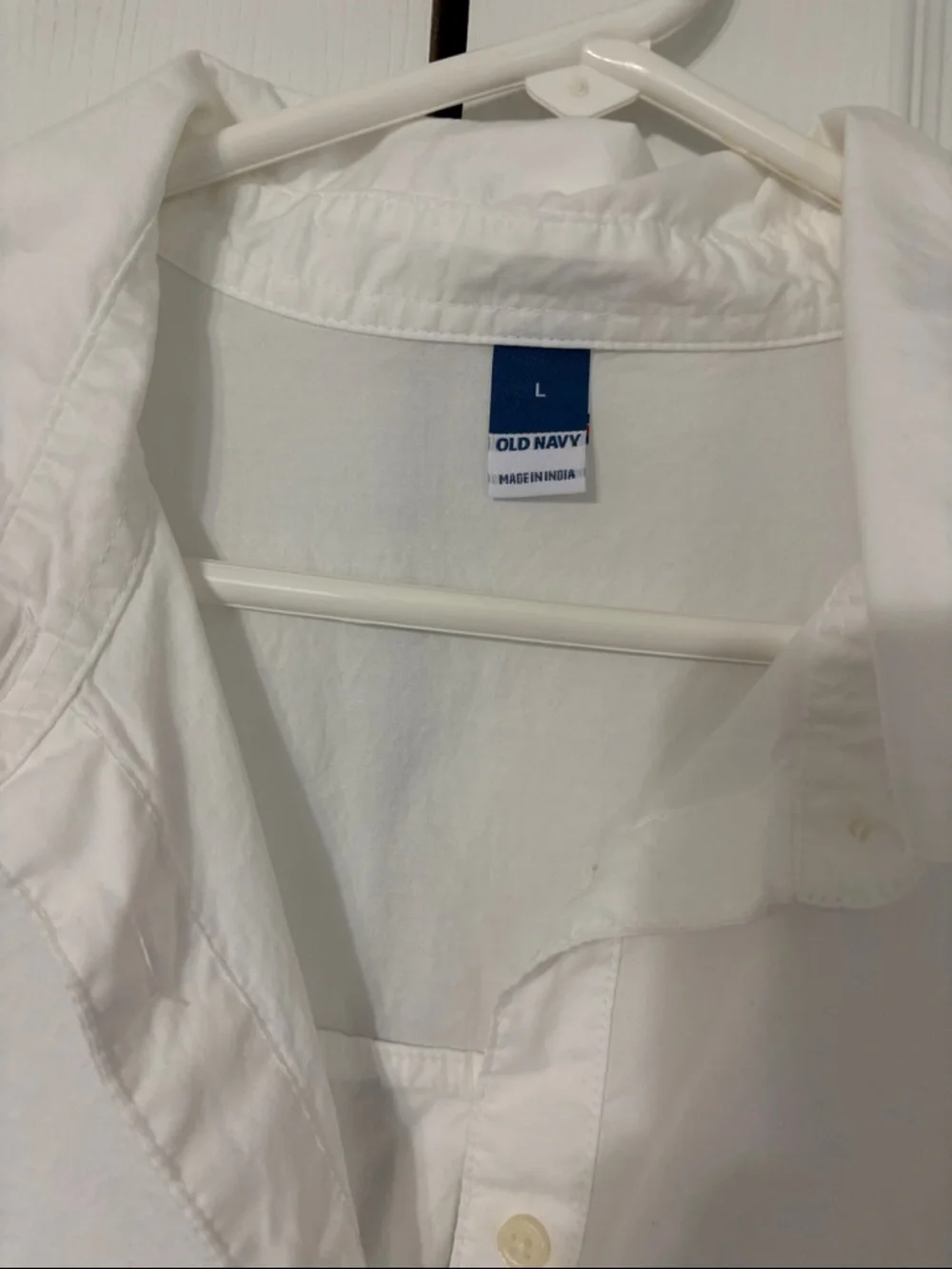Old Navy White Short-Sleeve Button-Down Shirt Dress - Picture 2 of 3